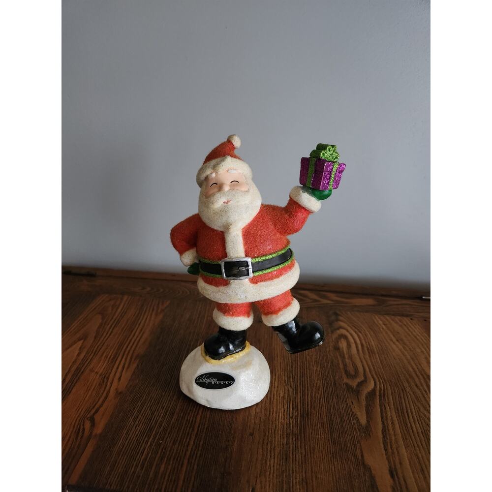 Christopher Radko Celebrations Line 8 inch Santa with Fuzzy Finish RARE FIND